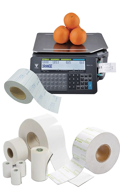 China Manufacturer Blank Direct Transfer Thermal Paper Roll Linerless Label for Digi Scale