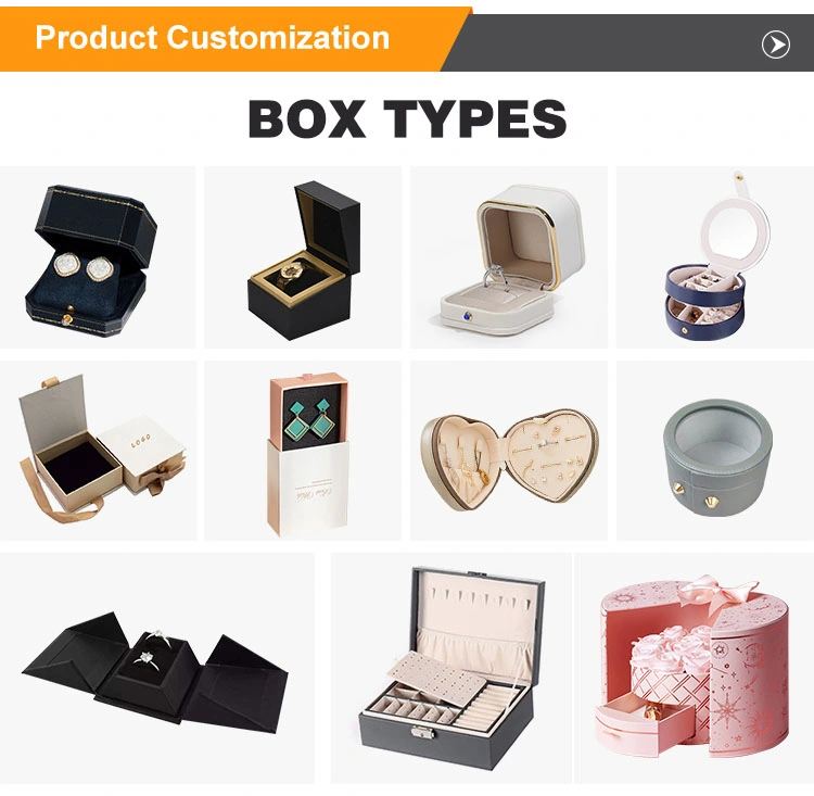 Custom Jewelry Double Layers Ring Box PU Leather Luxury Earring Packaging Box