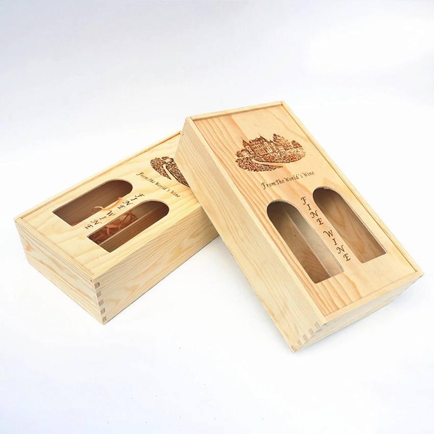 Two Bottle Wooden Wine Box 35X20X10cm