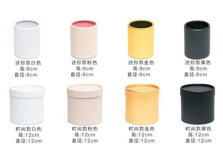 Custom Logo Perfume Bottle Round Gift Box with Lid Chocolate Packaging Cylinder Rigid Cardboard Tube Paper Can Flower Hat Box