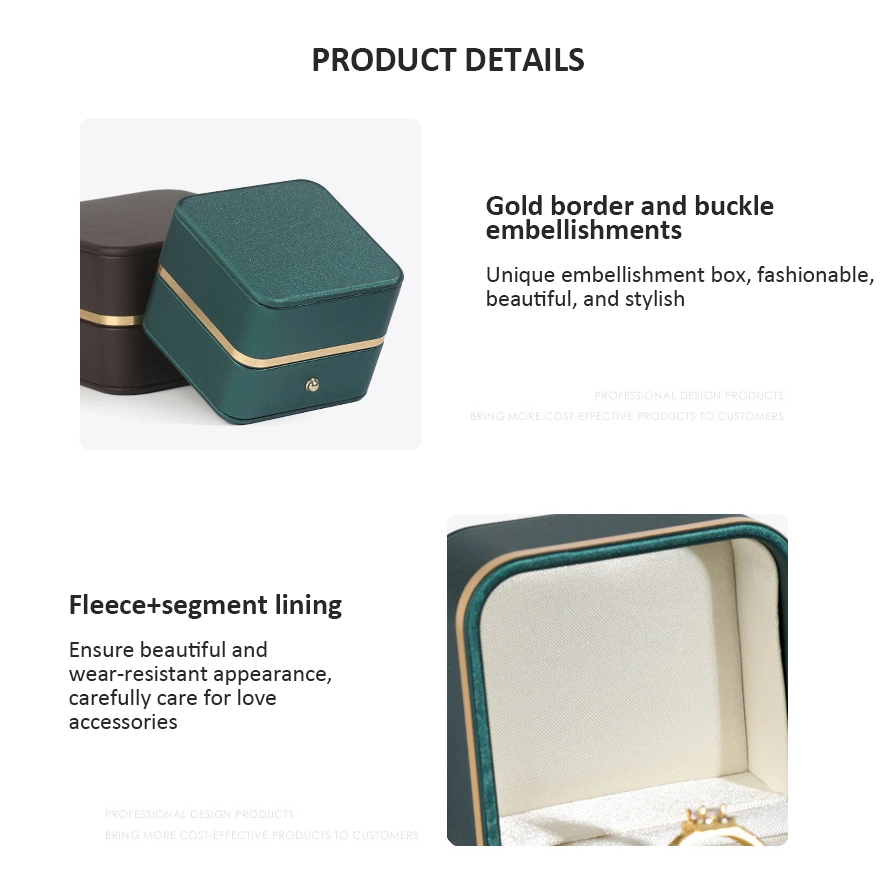 Manufacture Wholesale Custom Logo Leather Ring Necklace Bracelet Wedding Box Marriage Jewelry Packaging Gift Jewelry Box