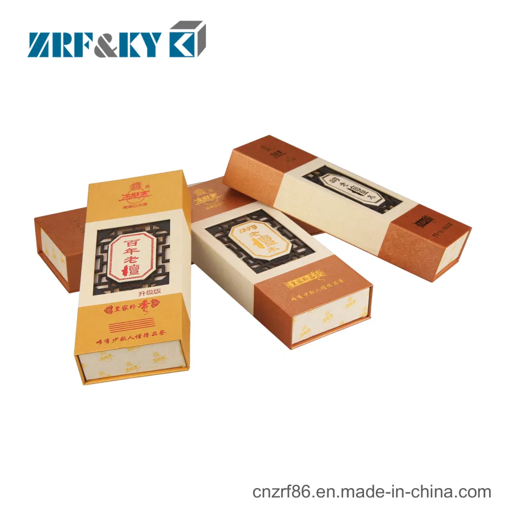 Custom Printed Rectangle Cardboard Sandalwood Incense Packaging Gift Box