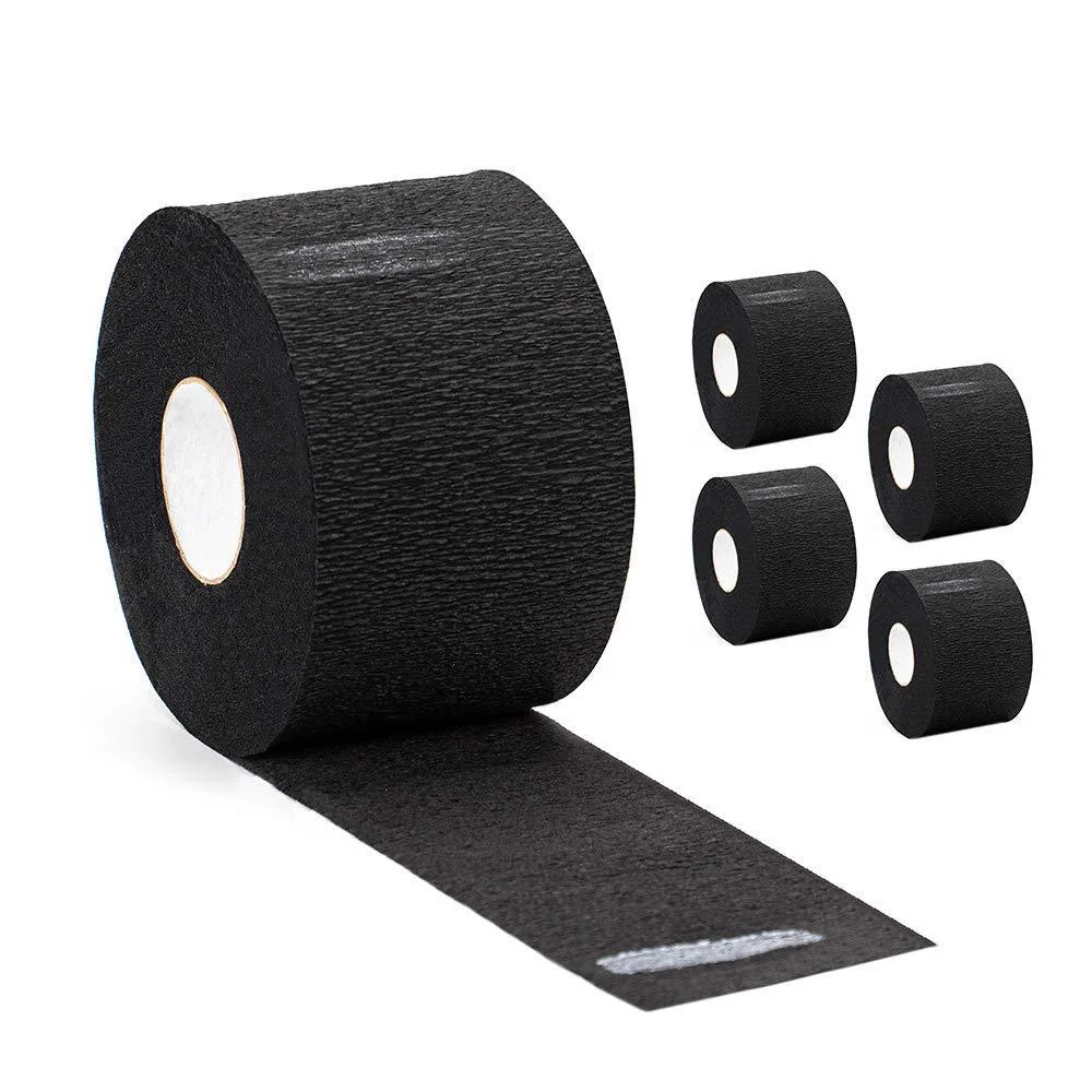 Disposable Barber Paper Neck Strips Wrap Neck Paper Tissue Roll Black Pack