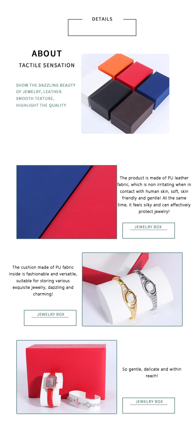 Wholesale High Quality Luxury Flip PU Leather Ring Earrings Necklace Fashion Accessory Men Women Couple Gift Storage Watch Boxes