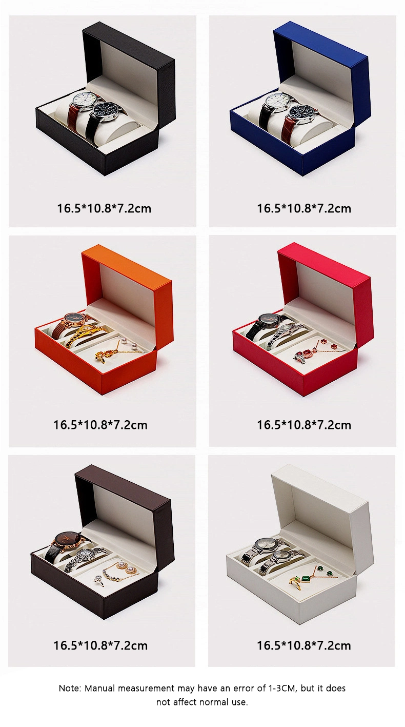 Wholesale High Quality Luxury Flip PU Leather Ring Earrings Necklace Fashion Accessory Men Women Couple Gift Storage Watch Boxes