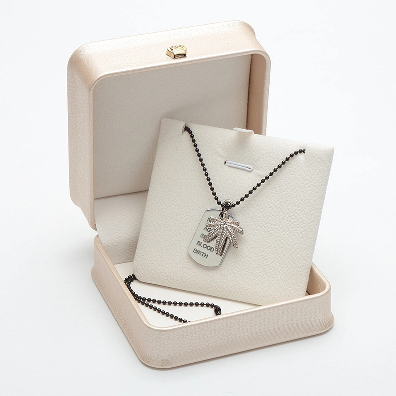 Custom Wedding Accessory Luxury Jewelries Packing Stylish Jewelry Case Champagne Necklace Box