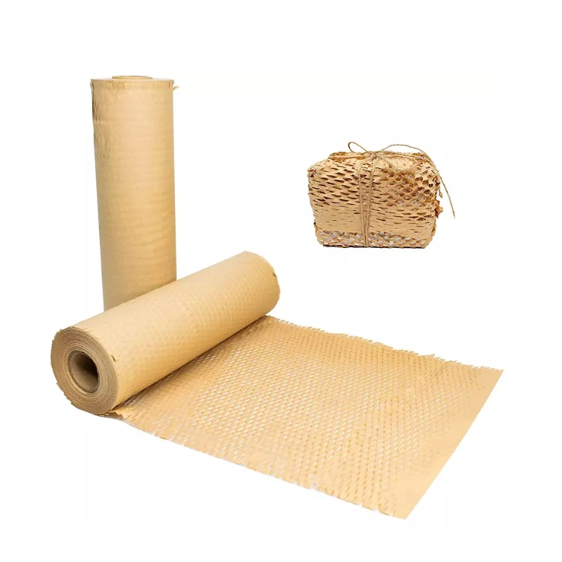 Brown Black White Packaging Mateiral Kraft Paper Roll Buffer Honeycomb Wrapping Paper