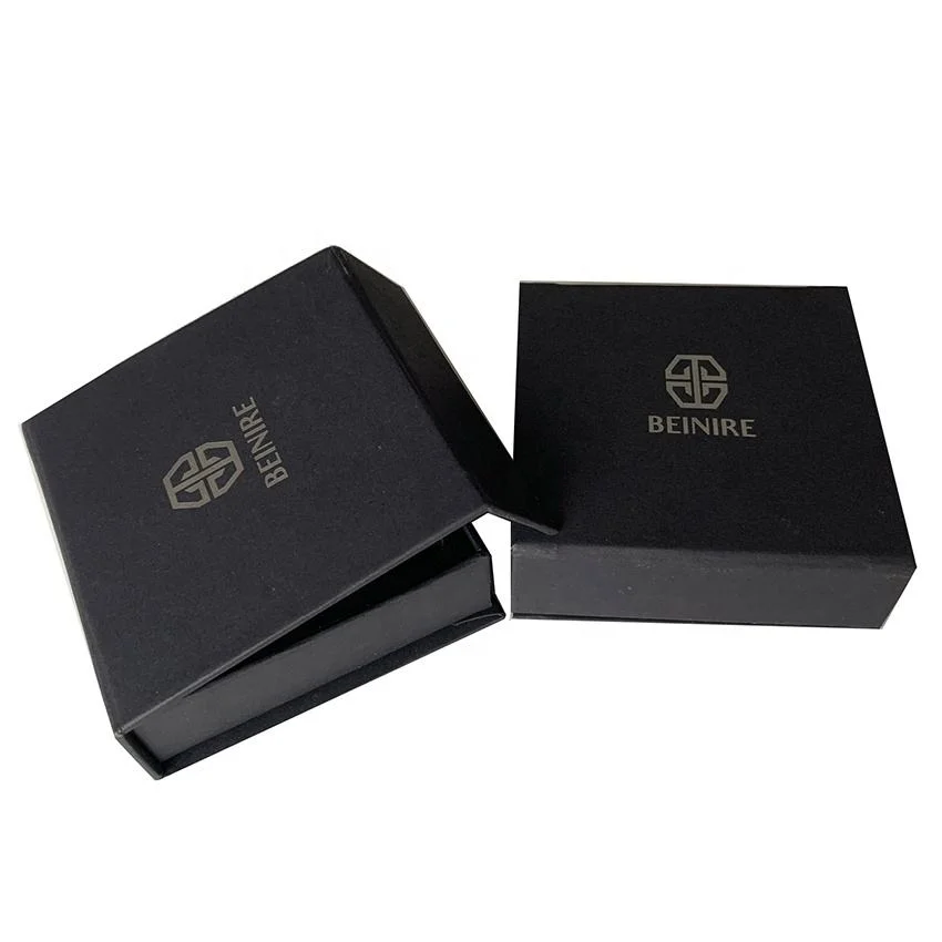 Luxury Custom Logo Silver Foiled Bracelet Bangle Packaging Clamshell Magnet Cardboard Jewelry Box