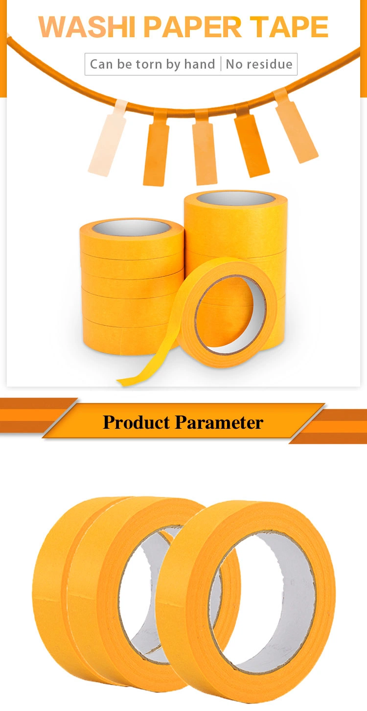 Easy Remove No Residue Waterproof Paper Japanese Printer Orange Washi Tape