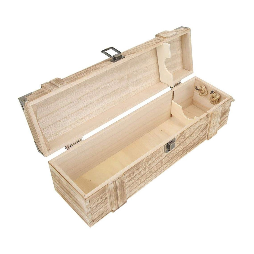 Wood/Wooden Gift Box with Rope Handle for Red Wine Packing/Storage