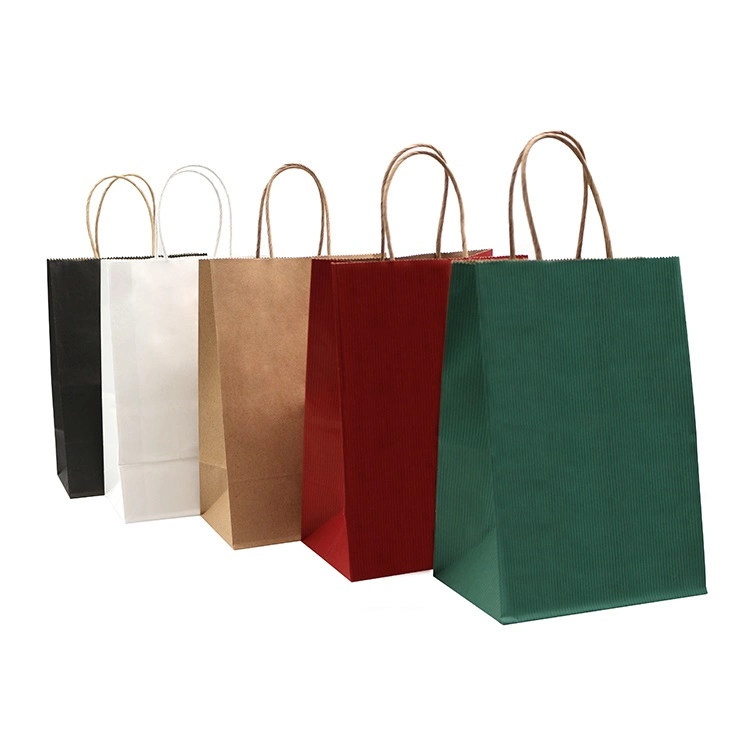 100% Black Recyclable Brand Kraft Paper Bag Logo Printed Paper Tote