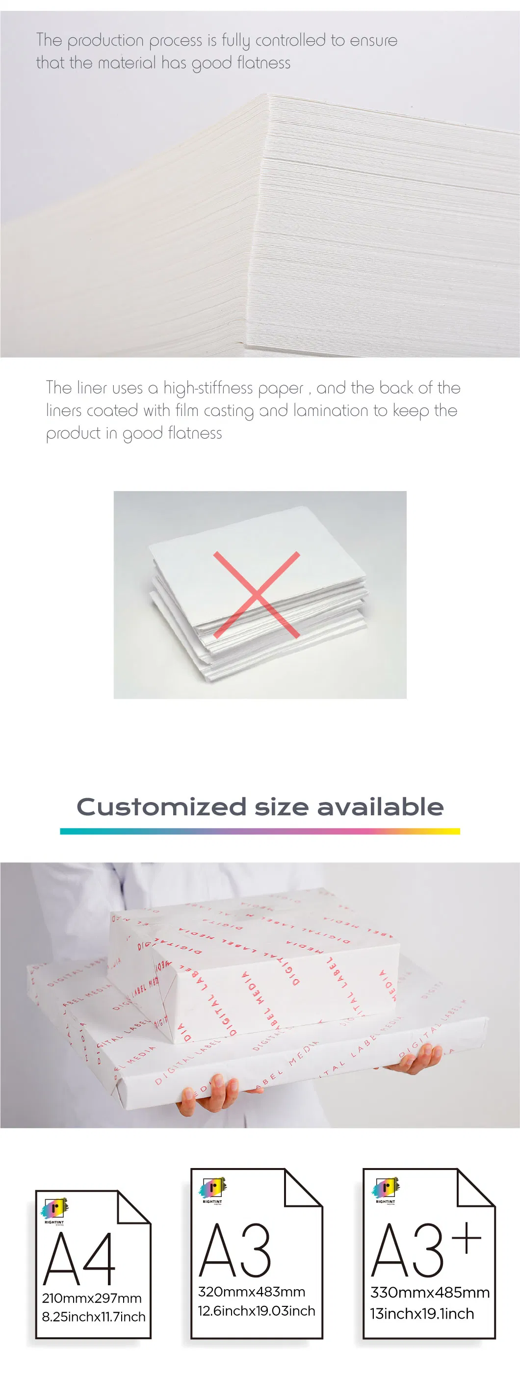 Waterproof Custom Sticker Rightint Carton various consumer products blank label