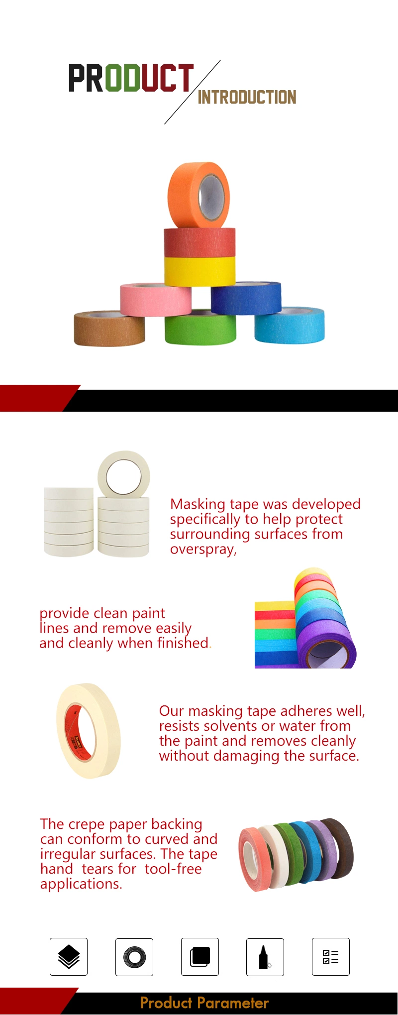 Tape Factory Wholesale Cheap Price Washi Paper Masking Tape with Custom Size