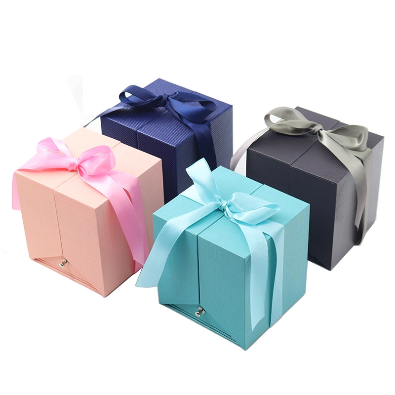 China Wholesale Two Layers Jewelry Flower Drawer Box with Custom Logo Printing, Rose Box Soap Gift Luxury Packaging Gift Box Bracelet Necklace Box