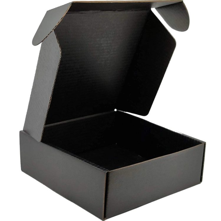 Small Corrugated Black Mailer Box Kraft, Black Mailing Packaging Box Shipping, Custom Logo Small Black Shipping Boxes