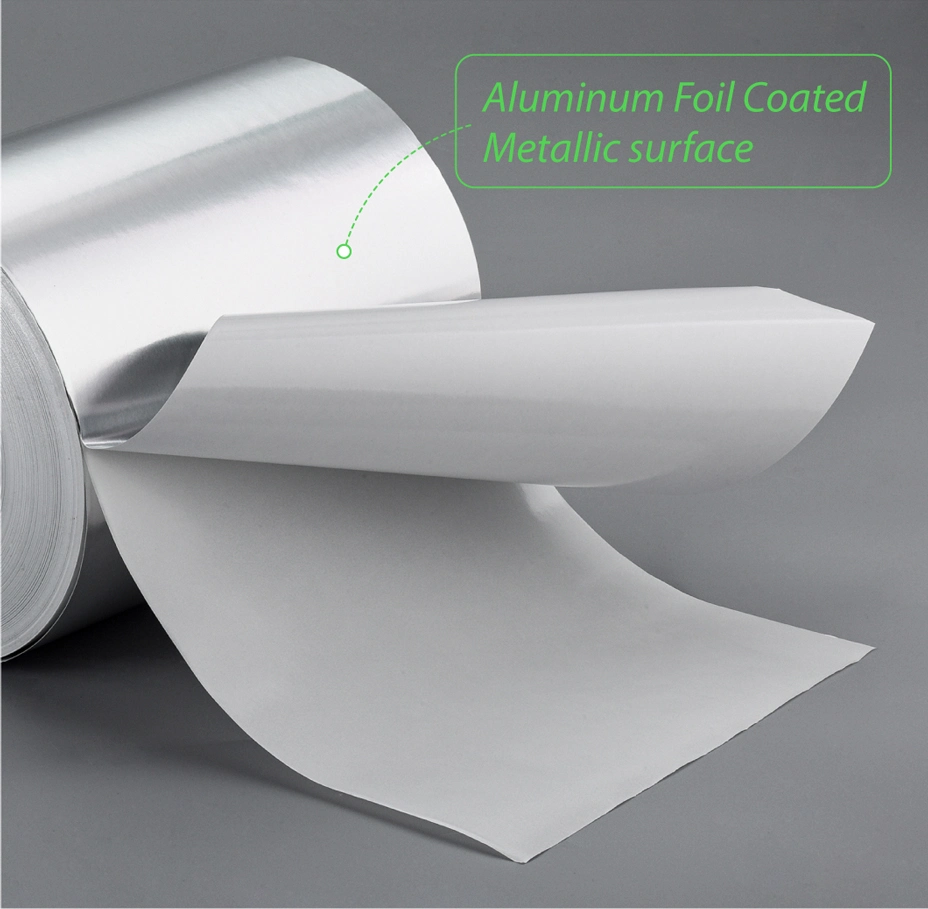 Wholesale 80gsm high quality silver adhesive aluminum foil roll label silver flexo jumbo roll