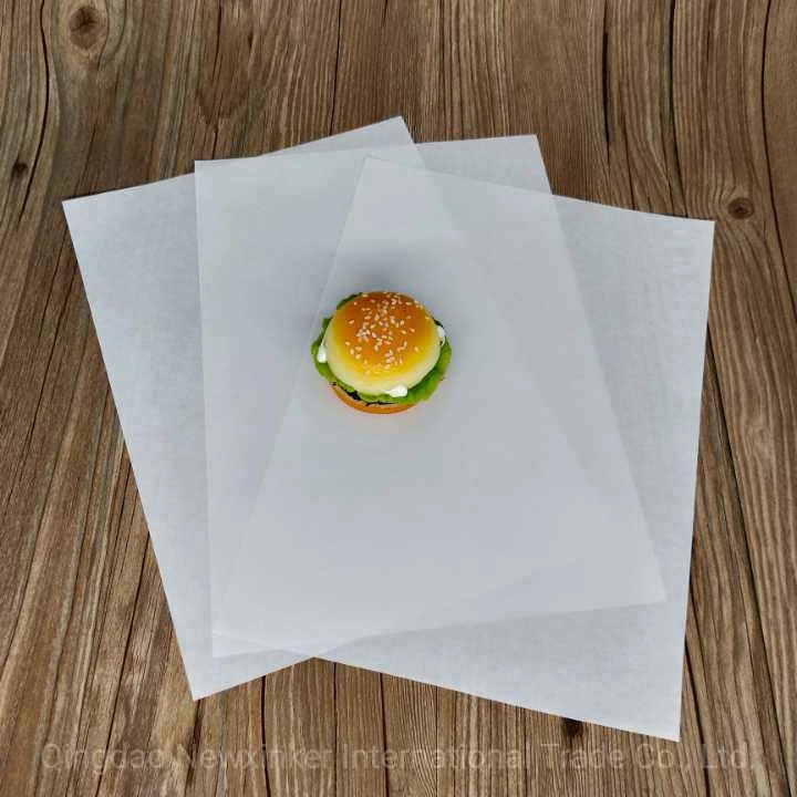 Custom Fast Food Hamburger Packaging Tissue Paper Food Grade Eco Friendly Ink Printing Logo Safe Non Toxic Wax Paperhot Sale Products