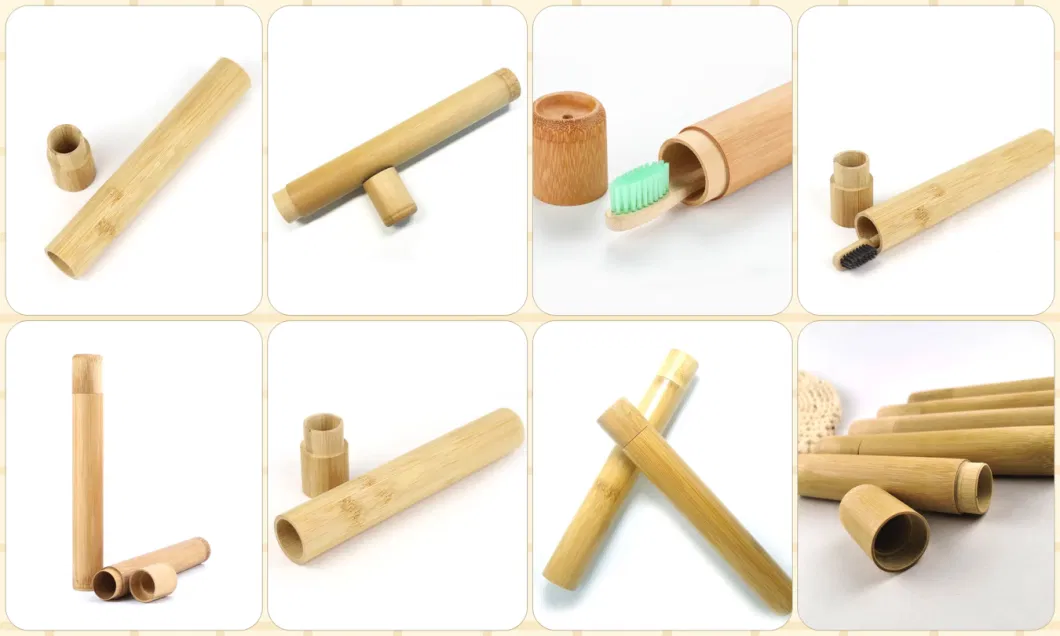 Natural Wood Bamboo Tube Toothbrush Case Box Incense Tube Tea Food Can Jar Gift Chocolate Candy Bamboo Packaging Case Box