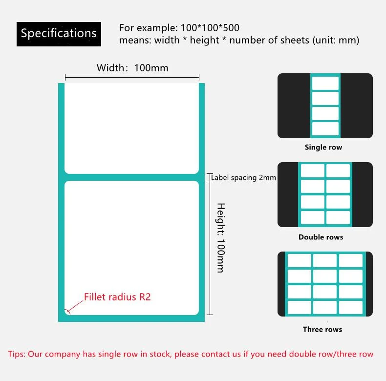 Direct Thermal Sticker Roll 100 X 150mm Custom Waterproof Blank Sticker Bar Code Thermal Label