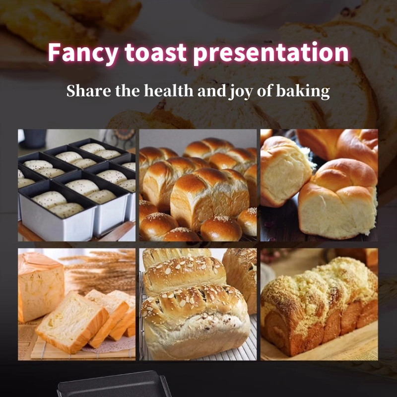 Bakeware Golden Non Stick Corrugated Toast Box with Lid Baking Mold Low Sugar Toast Oven Cake Baking Tray