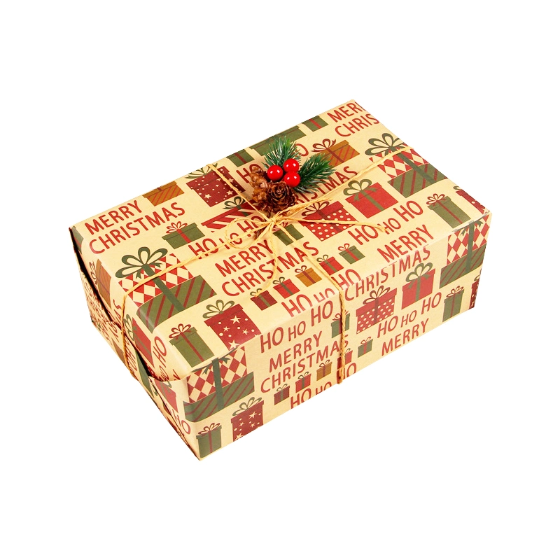 Custom Beautiful Christmas Decorations Wrapping Paper Rolls Wholesale Eco-Friendly Packaging Paper