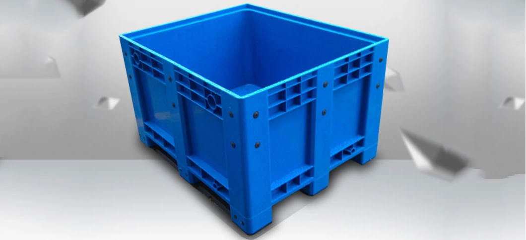 116 X 116 X 79 Cm Storage Stackable HDPE Wheels Plastic Pallet Bulk Container Boxes for Garment/Automotive/Textile/Logisitcs