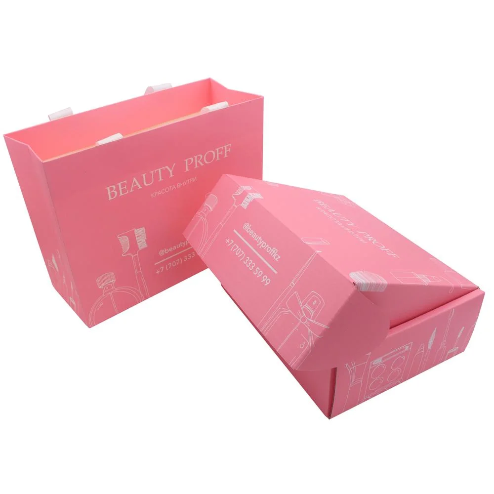 Large Pink Packaging Paper Box Corrugated Cardboard Gift Box with Paper Bag