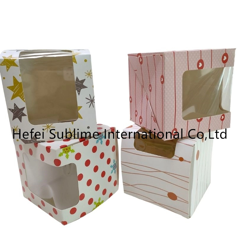 Paper Boxes with Clear Window Cake Paper Holders Handle Boxes Cake Containers Treat Boxes Gift for Party Wedding, Christmas Party