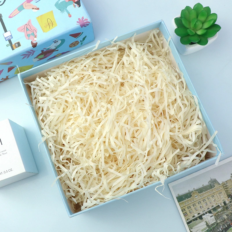 Colored Paper Shredded Raffia Snack Box Cosmetic Box Decorative Filling Gift Box Raffia