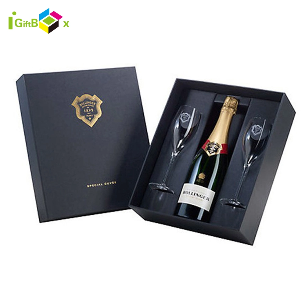 Paper Wine Packaging Glass Cardboard Gift Box with Insert