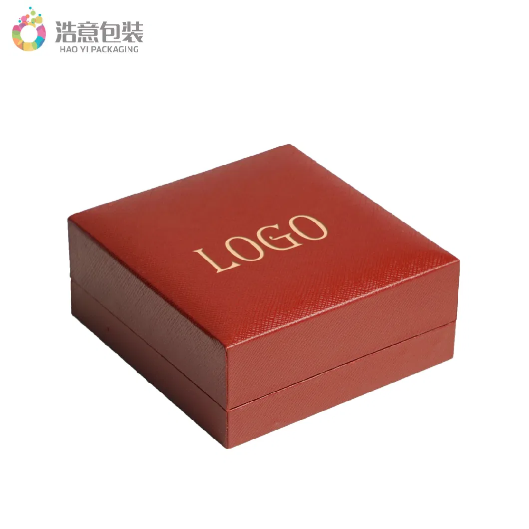 Custom Luxury Leather Bracelet Necklace Square Red Ring Gift Box for Jewelry