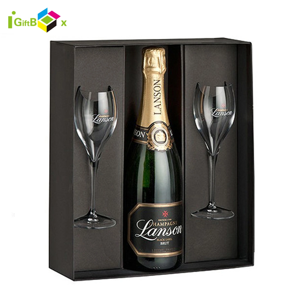 Paper Wine Packaging Glass Cardboard Gift Box with Insert