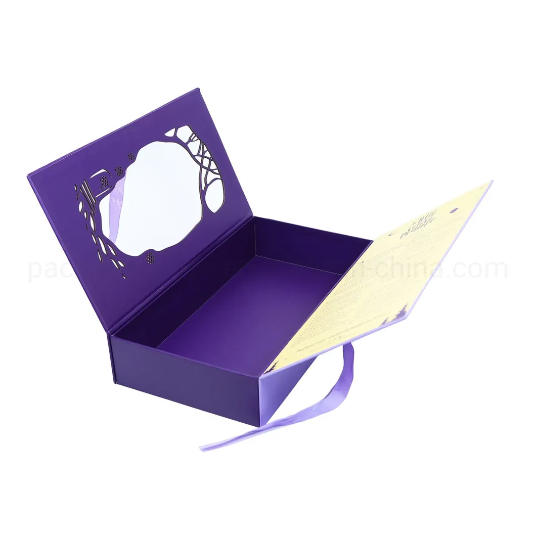 Book Style Black Magnetic Handmade Boxes Rigid Paper Packaging Gift Box with Coated Paper