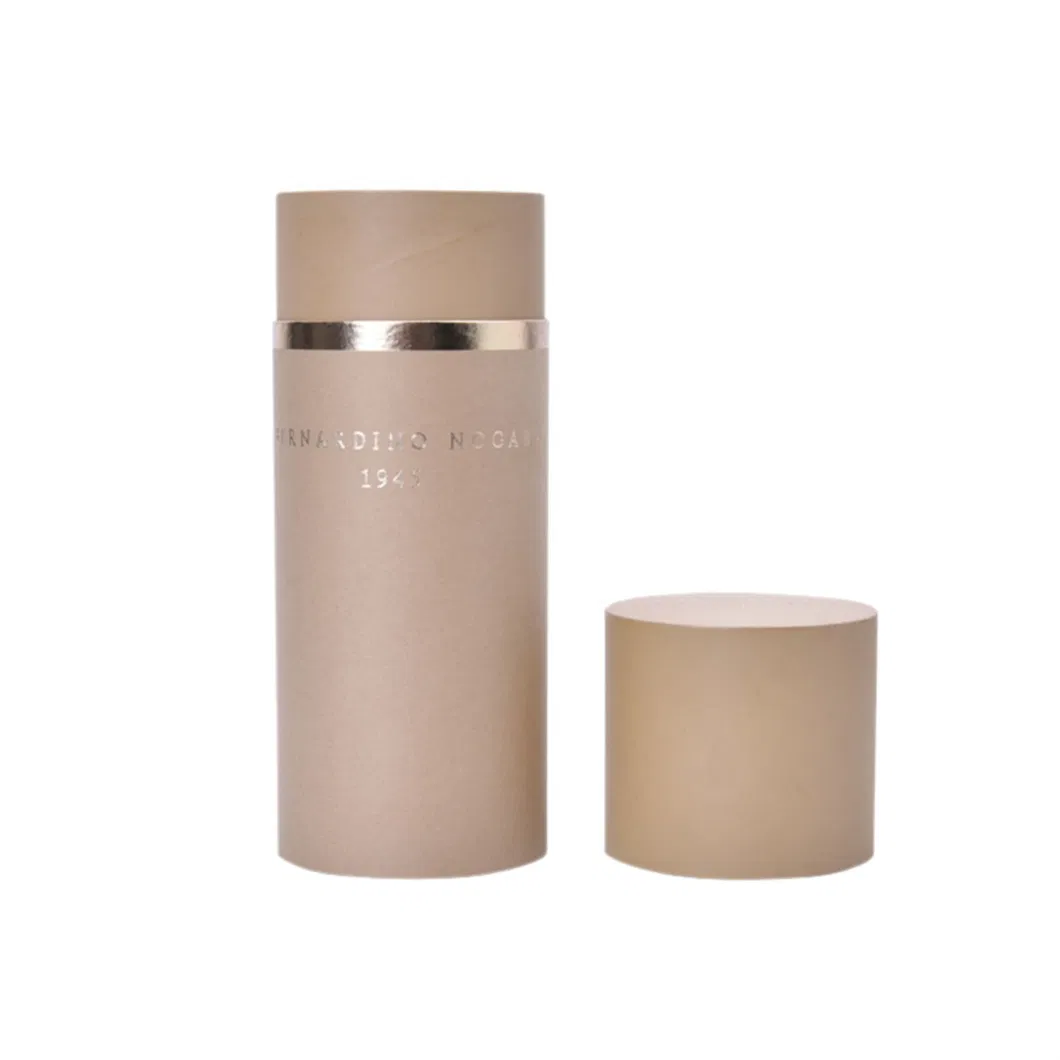 China Wholesale Custom Logo Printing Cylinder Perfume Tube Brown Kraft Paper Packaging Box