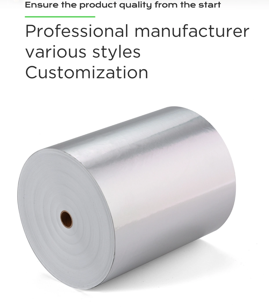 Wholesale 80gsm high quality silver adhesive aluminum foil roll label silver flexo jumbo roll