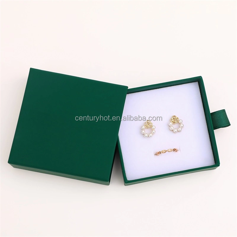 Puppysew Wholesale 9*9cm Sliding Jewelry Box Jewelry Drawer Box Cardboard Bracelet Ring Earring Necklace Jewelry Box