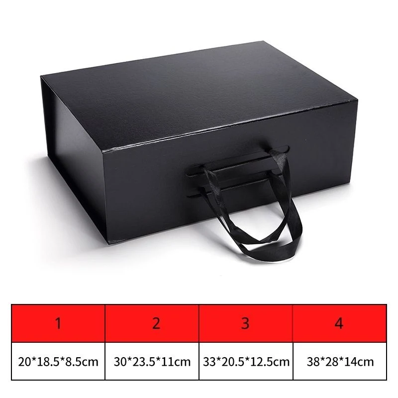 Custom Foldable Cardboard Cosmetics Makeup Jewelry Clothes Magnetic Paper Gift Packing Box with Ribbon