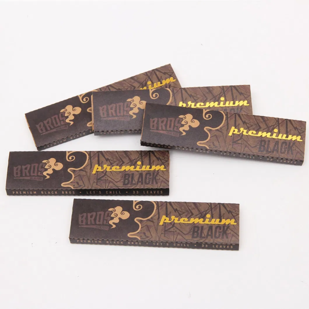 Accept Custom Logo Bros Black Smoking Rolling Paper with Tips