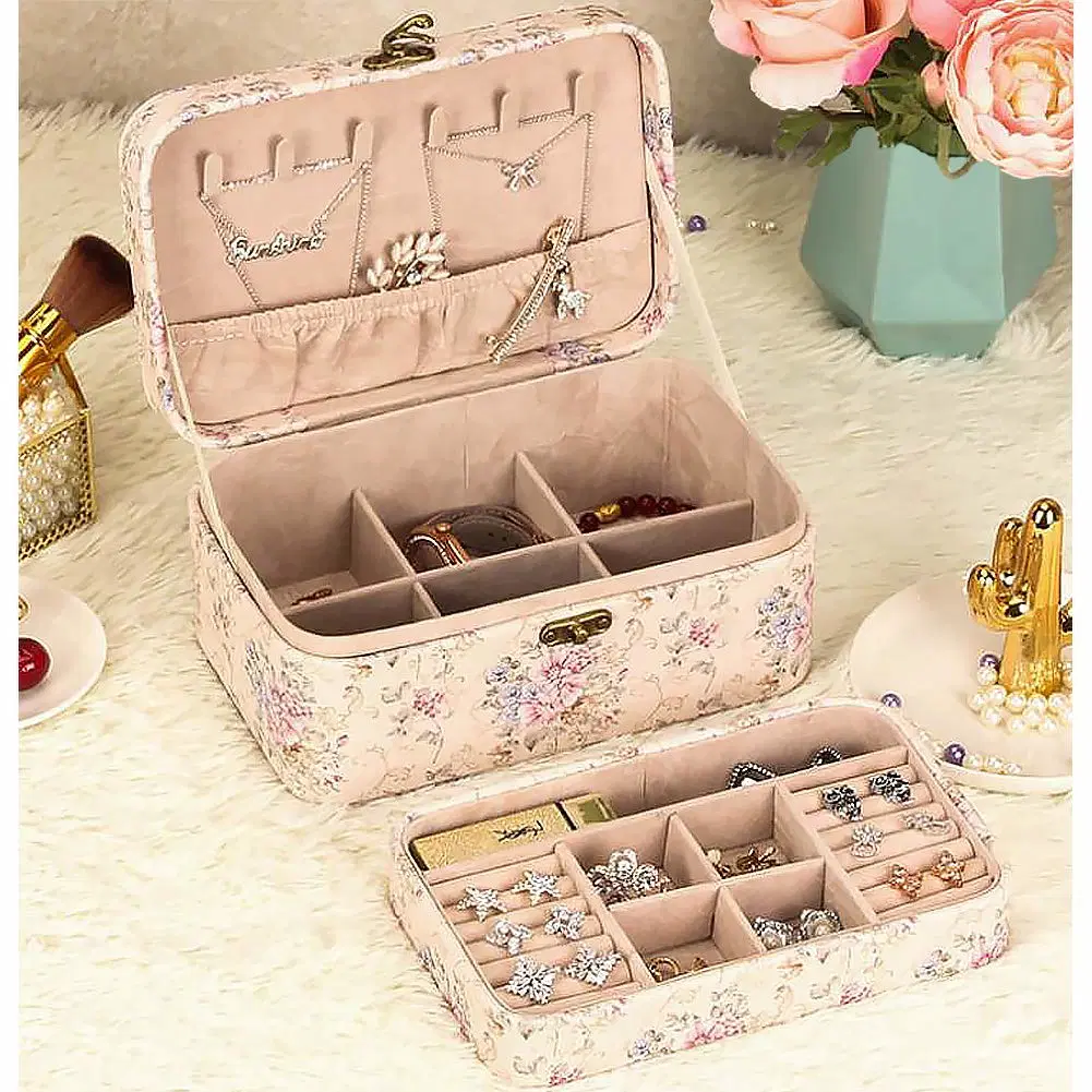 Custom Luxury Leather Storage Bead Velvet Jewelry Box Japanese Korean Style Ring Necklace Package Box