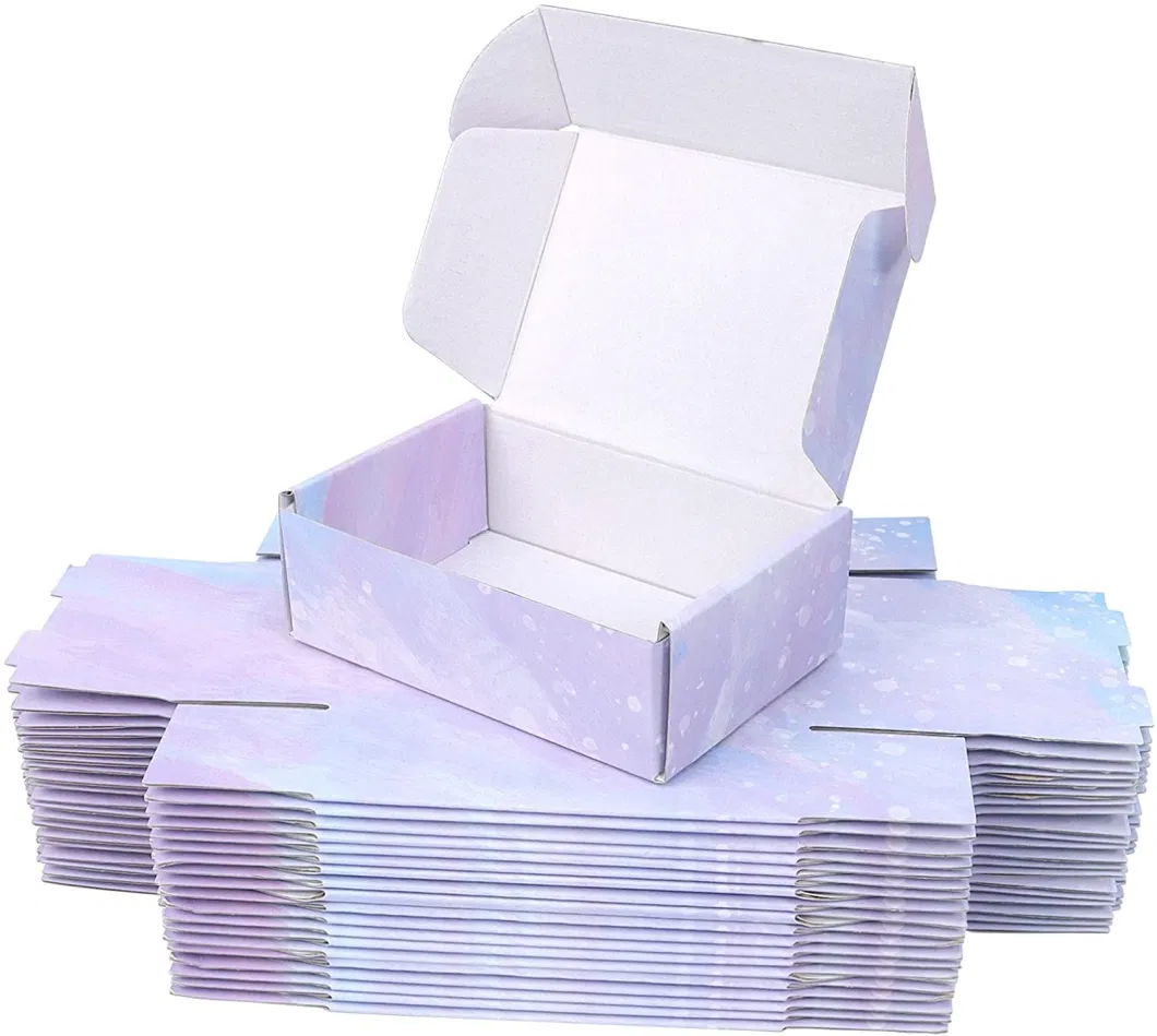 Purple-Blue Small Corrugated Mailing Purple Packaging Box for Packaging Small Business