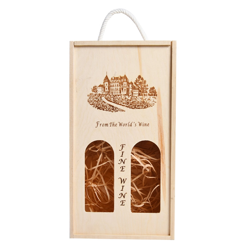 Two Bottle Wooden Wine Box 35X20X10cm