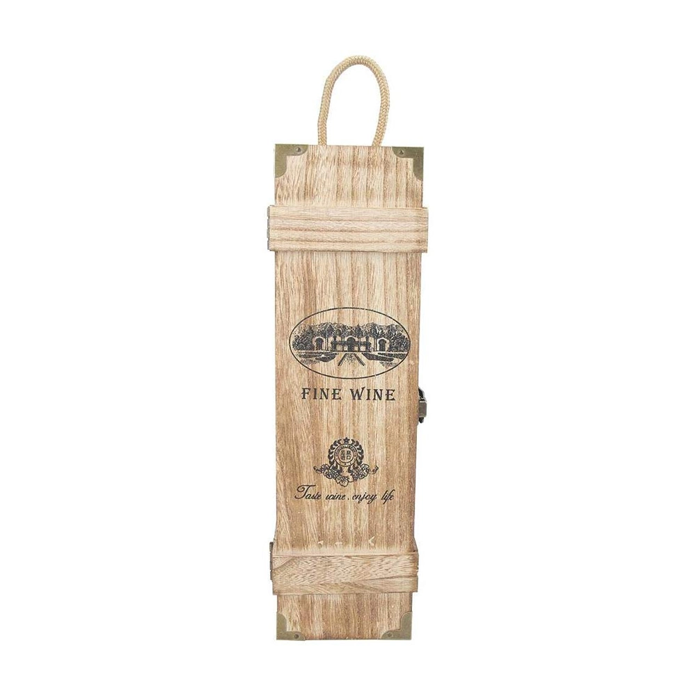 Wood/Wooden Gift Box with Rope Handle for Red Wine Packing/Storage