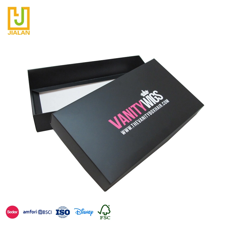 Chinese Factory Packaging Custom Color Size Appearance Printed Private Label Logo Hair Extension Base and Lid Wig Foldable Drawer Box