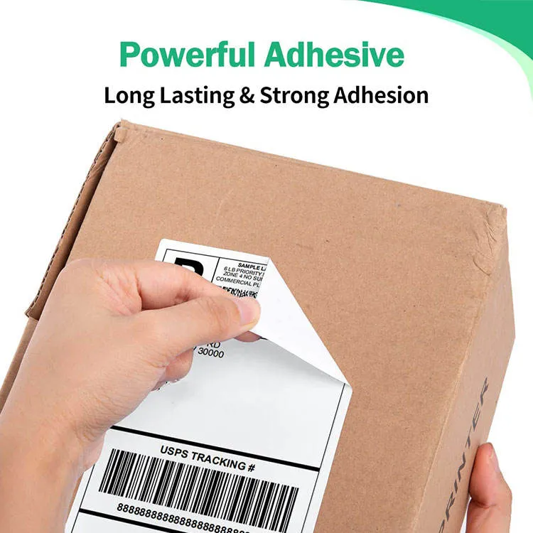 Cheap Adhesive Qualified Barcode Waterproof Oilproof and Alcohol Resistantself Adhesive Removable and Blank Standard Paper Label Sticker for Shipping