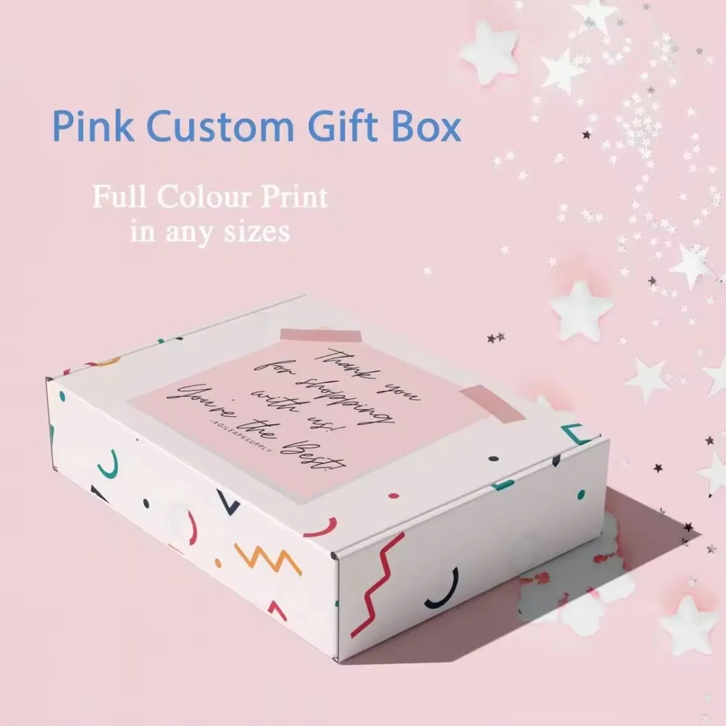 Small Business Custom Logo Print Handmade Recycled Cardboard Paper White Kraft Brown Postage Postal Mailer Gift Box Packaging