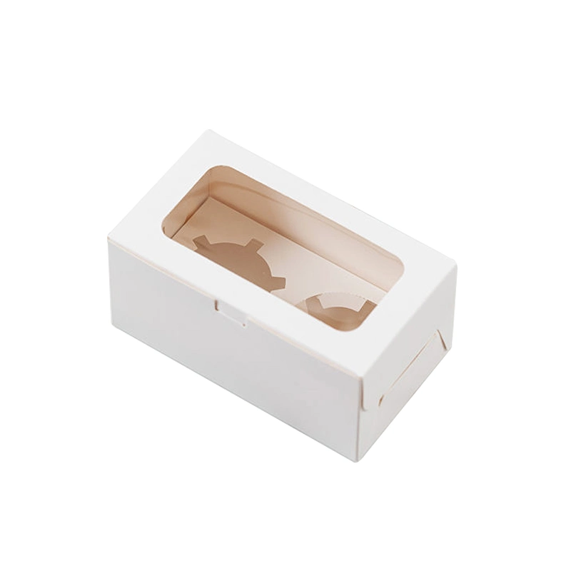 Custom Logo 2/4/6/12 Holes Cupcake Paper Packaging Mini Transparent Bulk Cheese Cake Box for Birthday Wedding Party