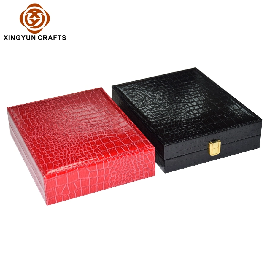 2022 New Personalized Wooden Jewelry Packaging Box Black Leather Bracelet Watch Display Box