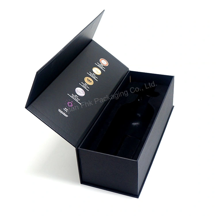 Custom Single One Bottle Wine Gift Pack Packaging Magnetic Boxes