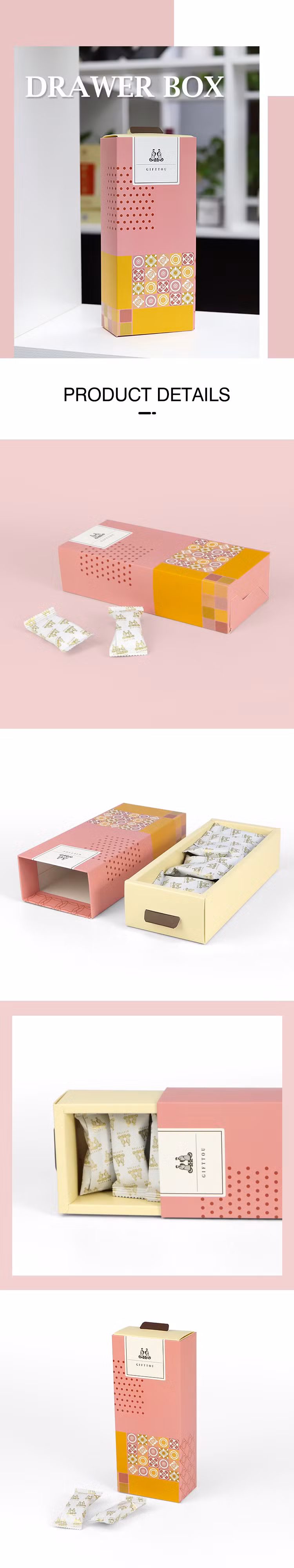 Luxury Earrings Necklace Jewelry Packaging Paper Drawer Box Custom Logo Printed Marble Rigid Sliding Gift Paper Boxes