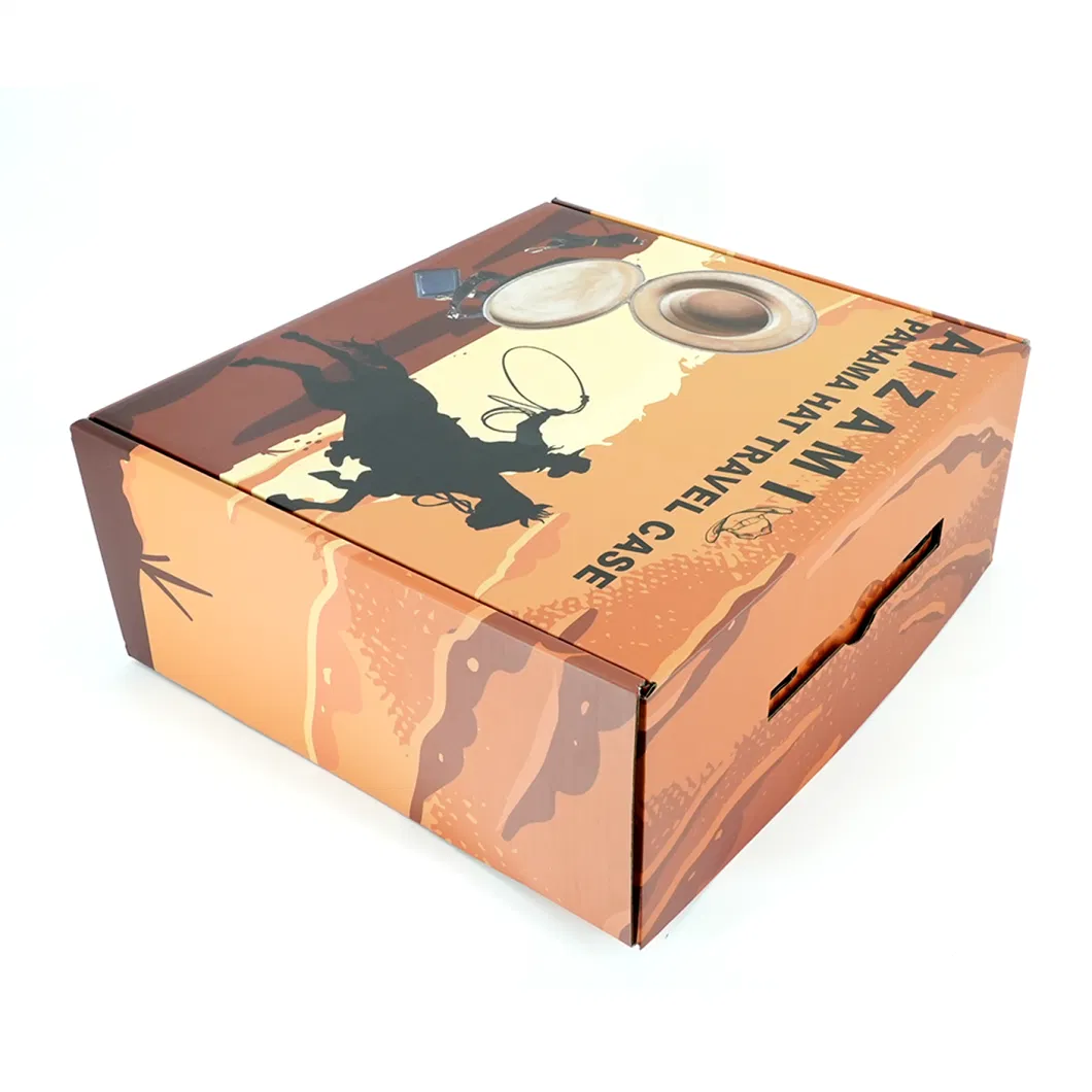 Custom Logo Corrugated Small Carton Gift Mailer Box for Hat Packaging.